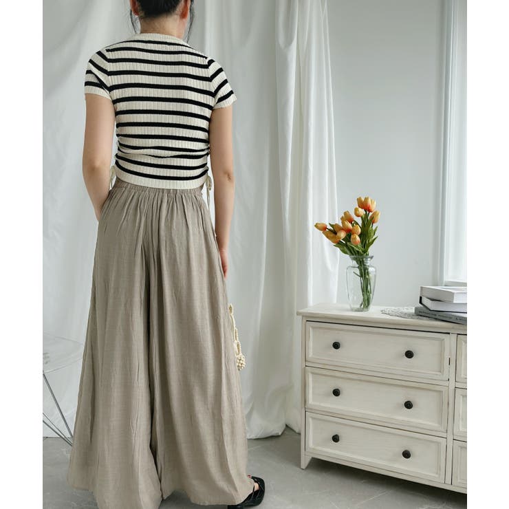 薄手タックワイドパンツ | aimoha  | 詳細画像6 