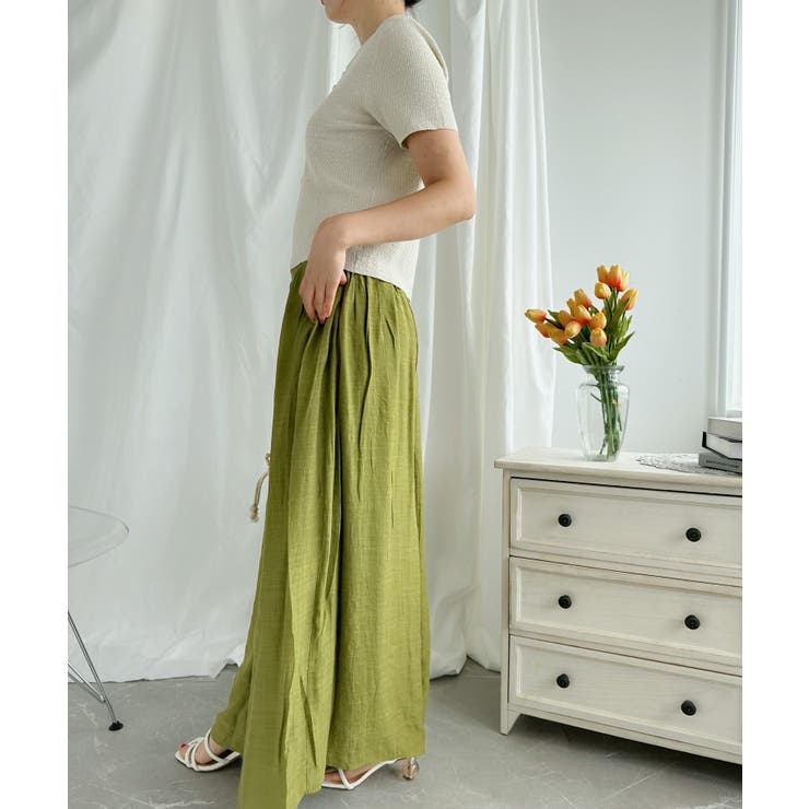 薄手タックワイドパンツ | aimoha  | 詳細画像7 