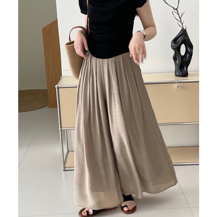 薄手タックワイドパンツ | aimoha  | 詳細画像8 