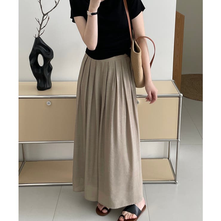 薄手タックワイドパンツ | aimoha  | 詳細画像9 