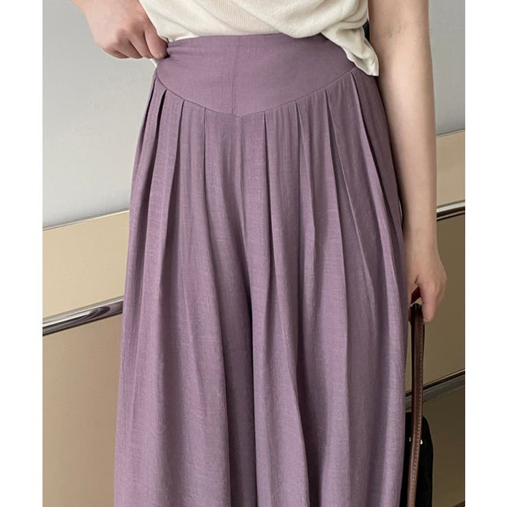 薄手タックワイドパンツ | aimoha  | 詳細画像10 