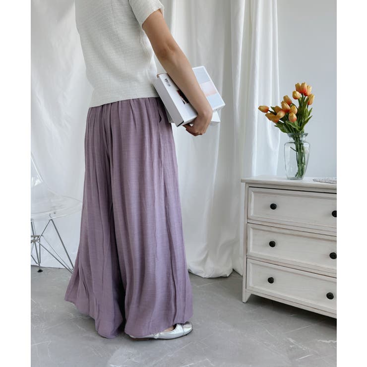 薄手タックワイドパンツ | aimoha  | 詳細画像3 