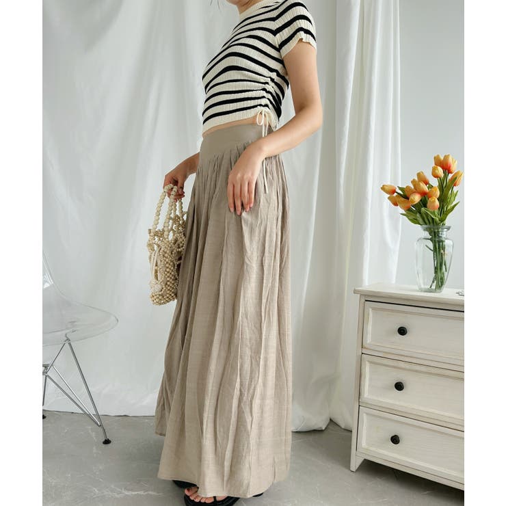 薄手タックワイドパンツ | aimoha  | 詳細画像5 