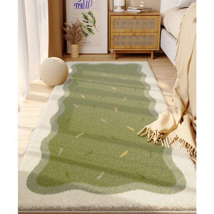 グリーン | ◯aimoha home爽やかロングラグ | aimoha 