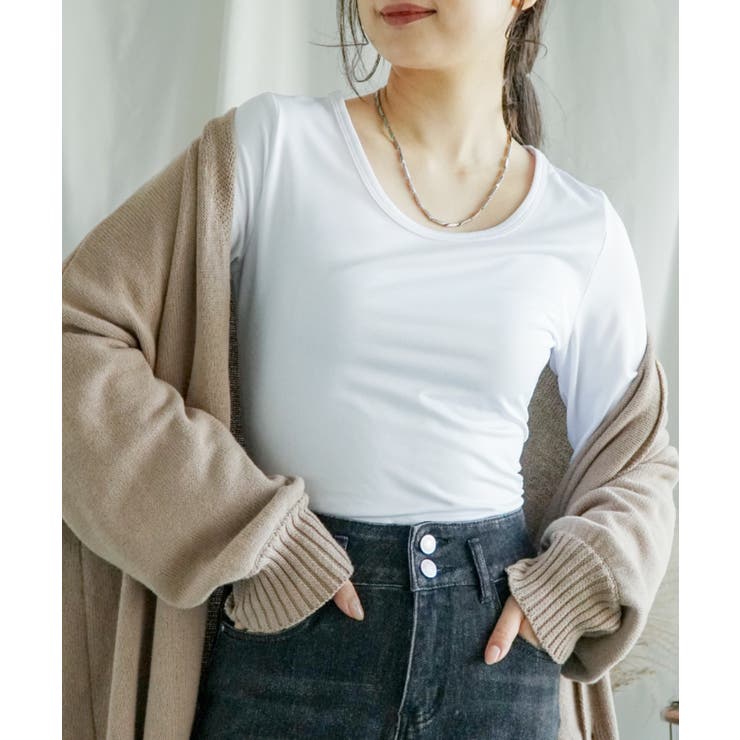 ホワイト | 裏起毛インナー レディース 暖かい | aimoha 