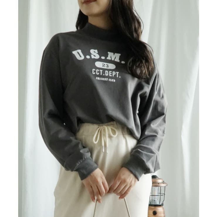 ハイネック プリントロンT カレッジTシャツ | aimoha  | 詳細画像66 