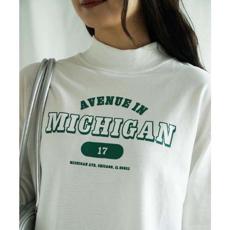 ハイネック プリントロンT カレッジTシャツ | aimoha  | 詳細画像3 