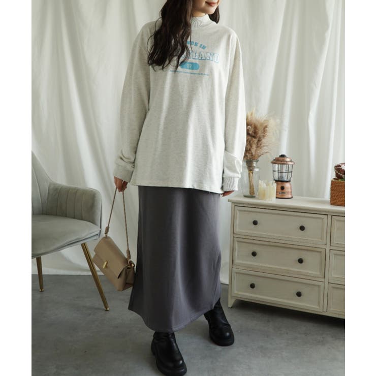 ハイネック プリントロンT カレッジTシャツ | aimoha  | 詳細画像9 