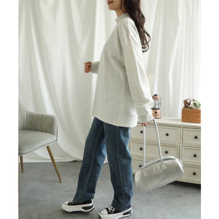 ハイネック プリントロンT カレッジTシャツ | aimoha  | 詳細画像13 