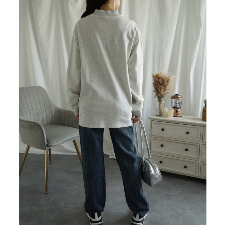 ハイネック プリントロンT カレッジTシャツ | aimoha  | 詳細画像14 