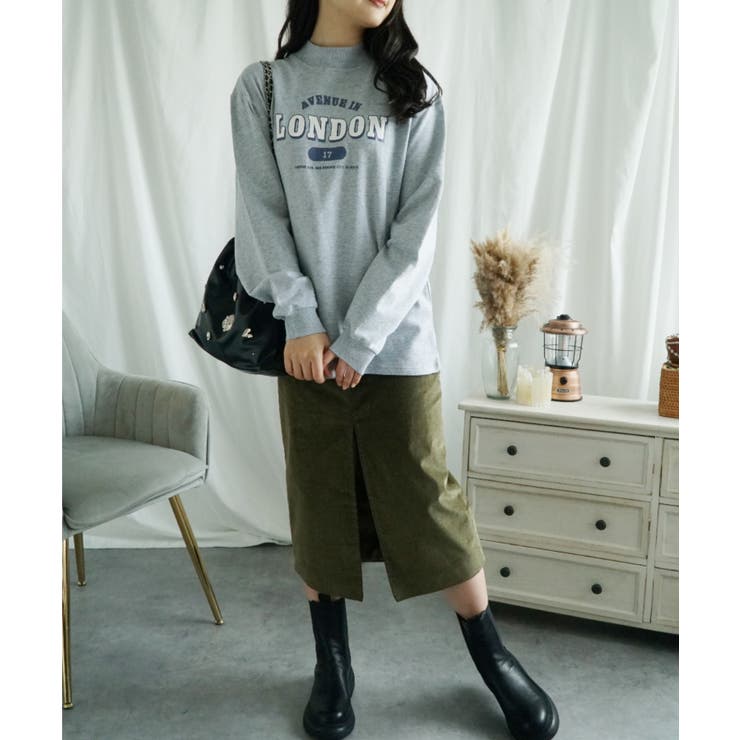 ハイネック プリントロンT カレッジTシャツ | aimoha  | 詳細画像18 