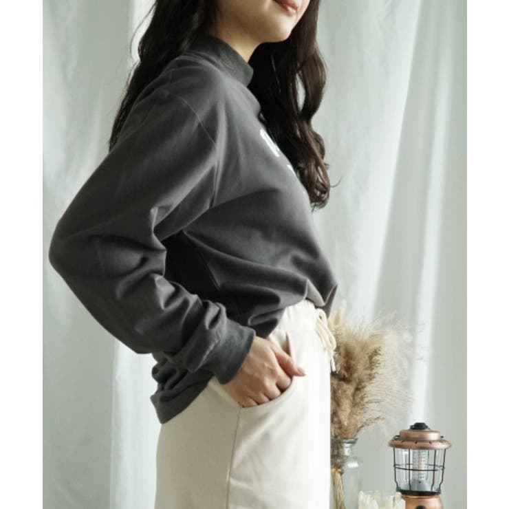 ハイネック プリントロンT カレッジTシャツ | aimoha  | 詳細画像28 