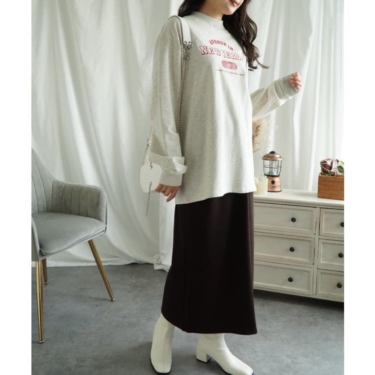 ハイネック プリントロンT カレッジTシャツ | aimoha  | 詳細画像31 