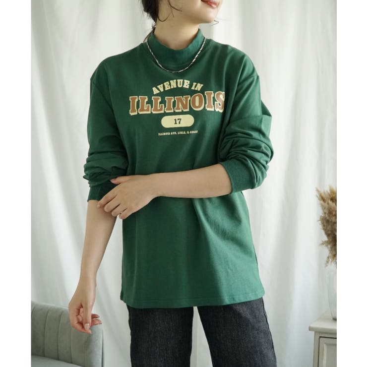 ハイネック プリントロンT カレッジTシャツ | aimoha  | 詳細画像38 