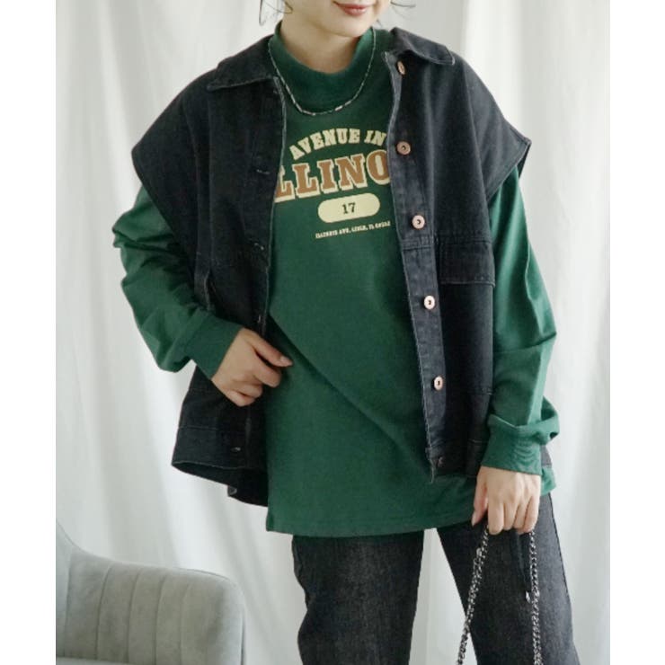 ハイネック プリントロンT カレッジTシャツ | aimoha  | 詳細画像48 