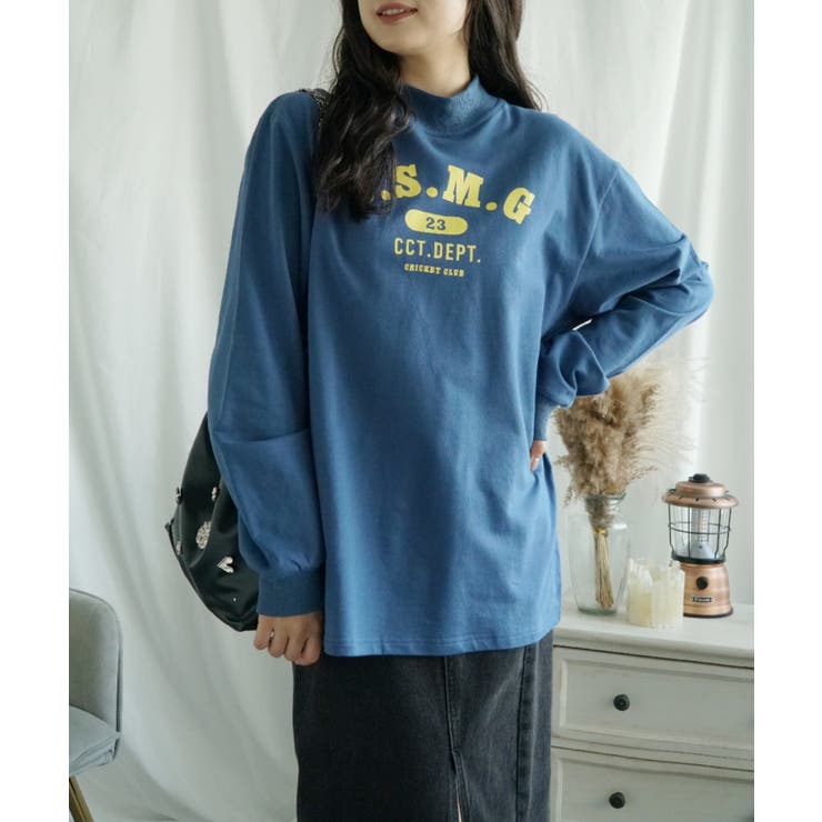 ハイネック プリントロンT カレッジTシャツ | aimoha  | 詳細画像49 