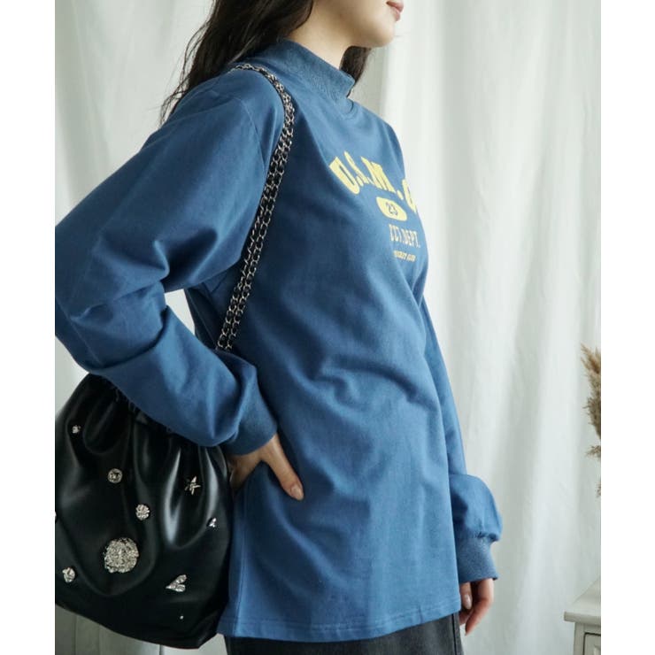 ハイネック プリントロンT カレッジTシャツ | aimoha  | 詳細画像53 