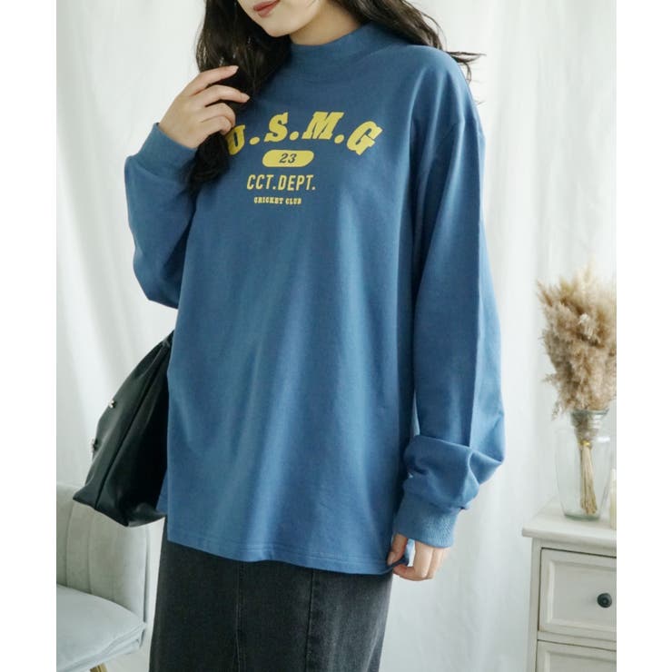 ハイネック プリントロンT カレッジTシャツ | aimoha  | 詳細画像55 