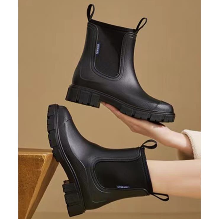ブラック | ショートレインブーツ 長靴 ショートブーツ | aimoha 