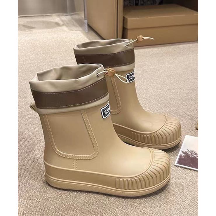 ベージュ | ハイトップレインブーツ | aimoha 