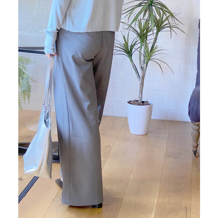 【aimoha】ハイウエストデザインタックスラックス ワイドパンツ ロング丈 | aimoha  | 詳細画像16 