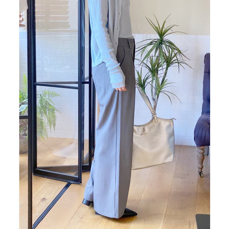 【aimoha】ハイウエストデザインタックスラックス ワイドパンツ ロング丈 | aimoha  | 詳細画像15 