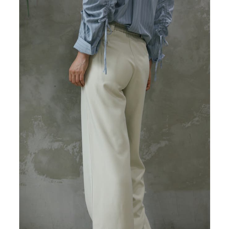 【aimoha】ハイウエストデザインタックスラックス ワイドパンツ ロング丈 | aimoha  | 詳細画像10 