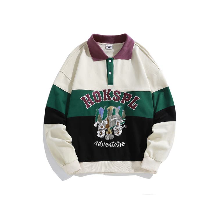 HOOK  original  アメカジカートゥーンキャラクター刺繍袖配色切り替… | HOOK | 詳細画像3 