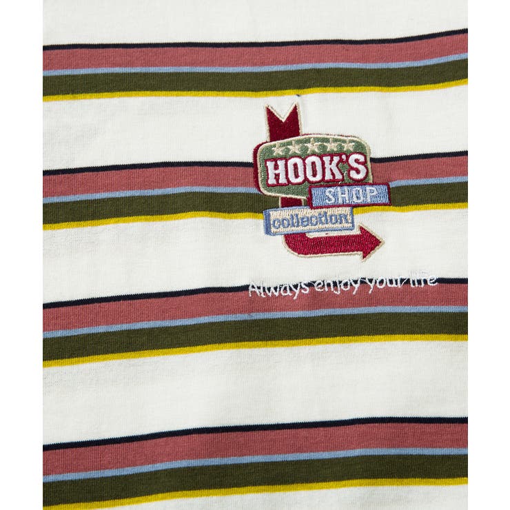 HOOK  original  アメカジワンポイント刺繍マルチボーダー長袖カット… | HOOK | 詳細画像8 