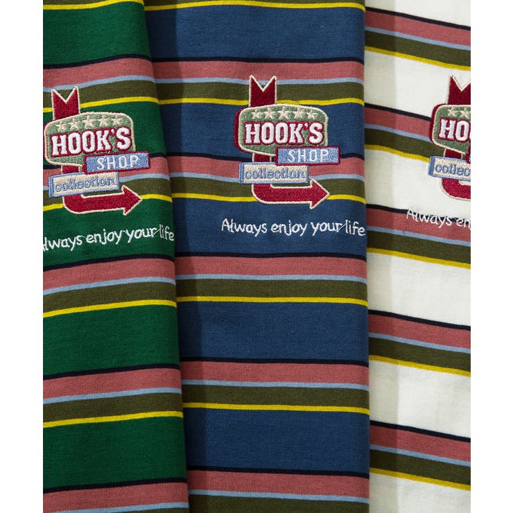 HOOK  original  アメカジワンポイント刺繍マルチボーダー長袖カット… | HOOK | 詳細画像7 