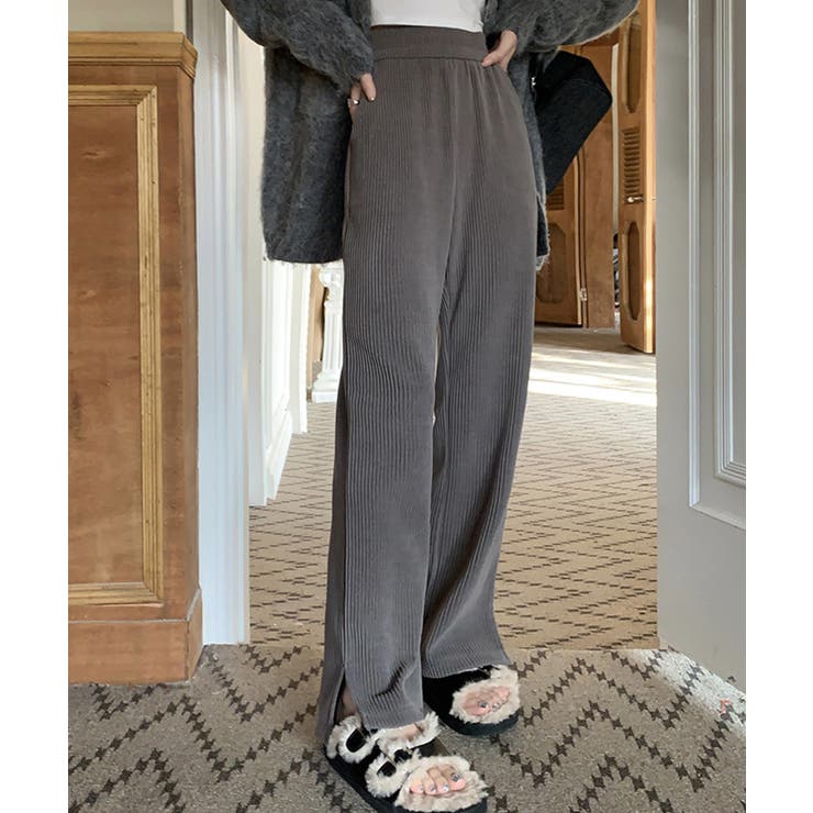 グレー | コーデュロイストレートスウェットパンツ | aimoha 