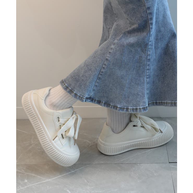オフホワイト | 【shoes365】太紐ビッグサイズ スニーカー | aimoha 
