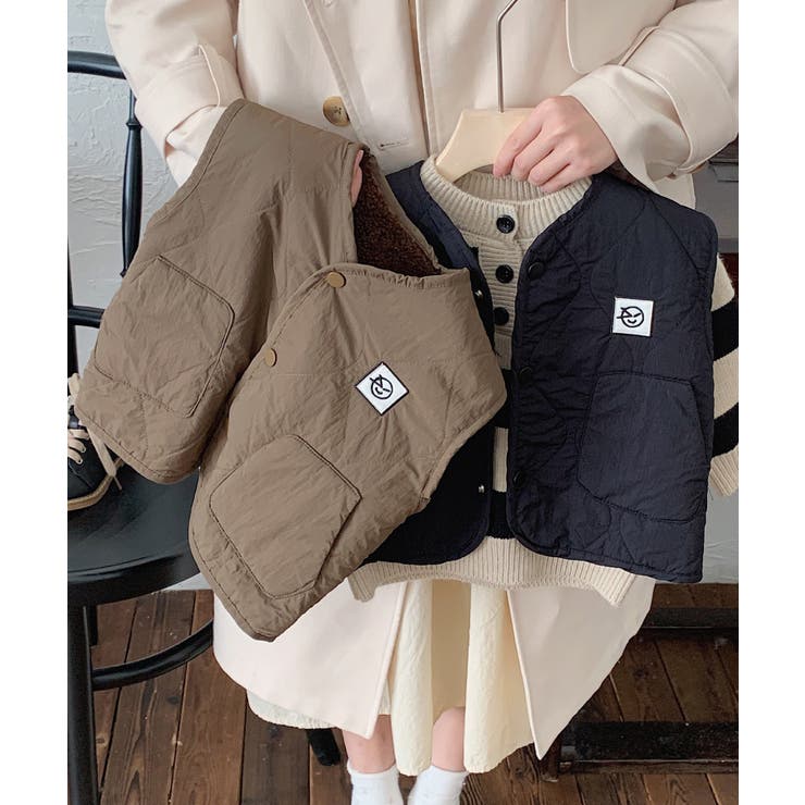 【aimoha-KIDS-】韓国子供服 レトロ裏ボアベスト【AW】 | aimoha kids | 詳細画像1 