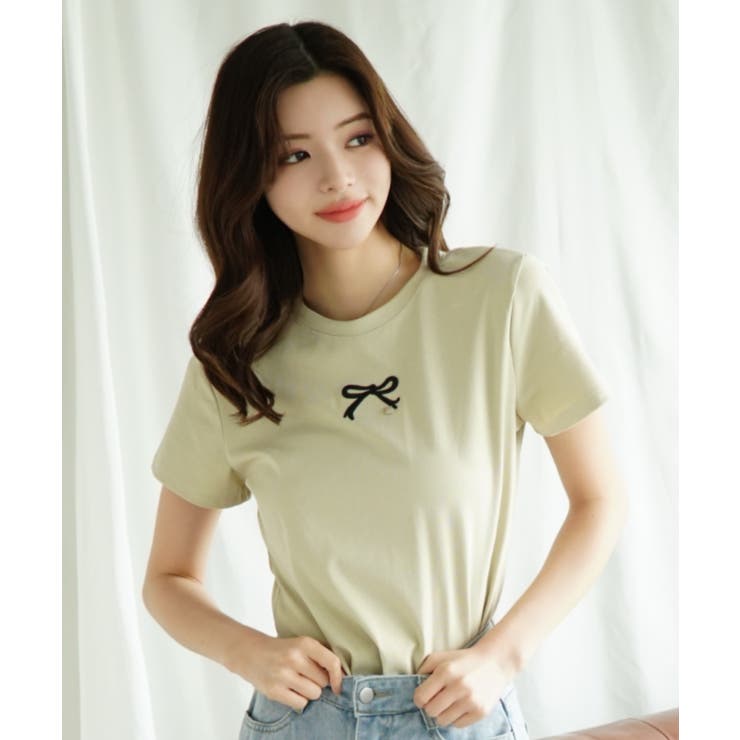 「Jasmine」リボン刺しゅう半袖Tシャツ Jasmine Grandiflo… | aimoha  | 詳細画像11 