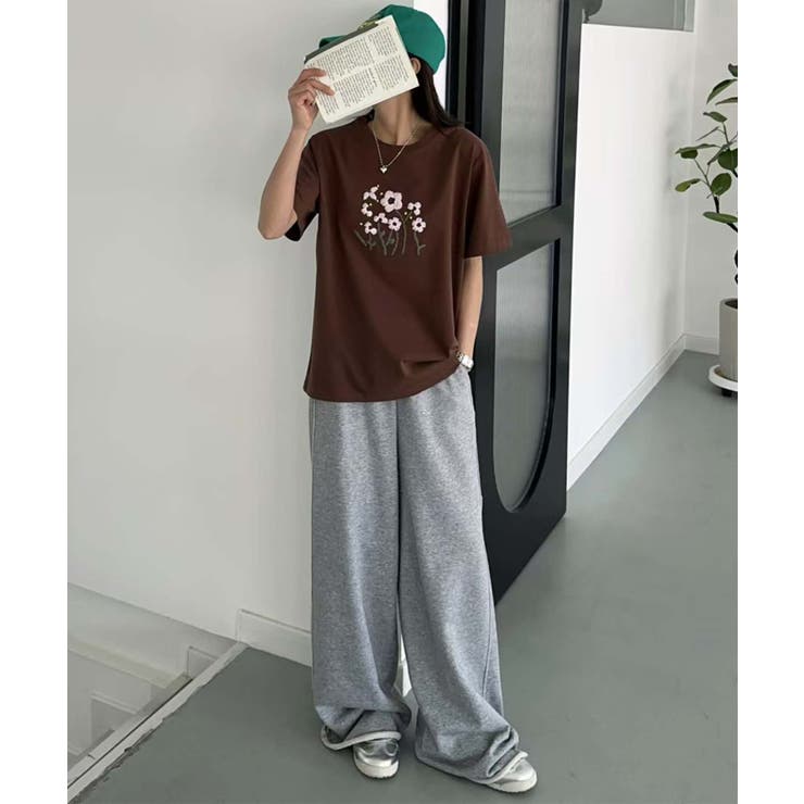 花柄プリントTシャツ | aimoha  | 詳細画像2 