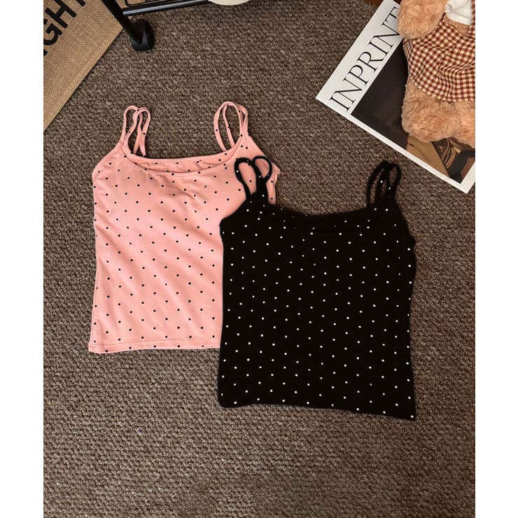 ドット柄レーヨンキャミソール | aimoha  | 詳細画像1 