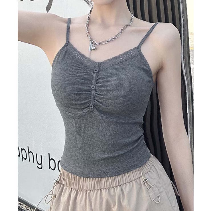 ギャザーデザインキャミソール | aimoha  | 詳細画像1 