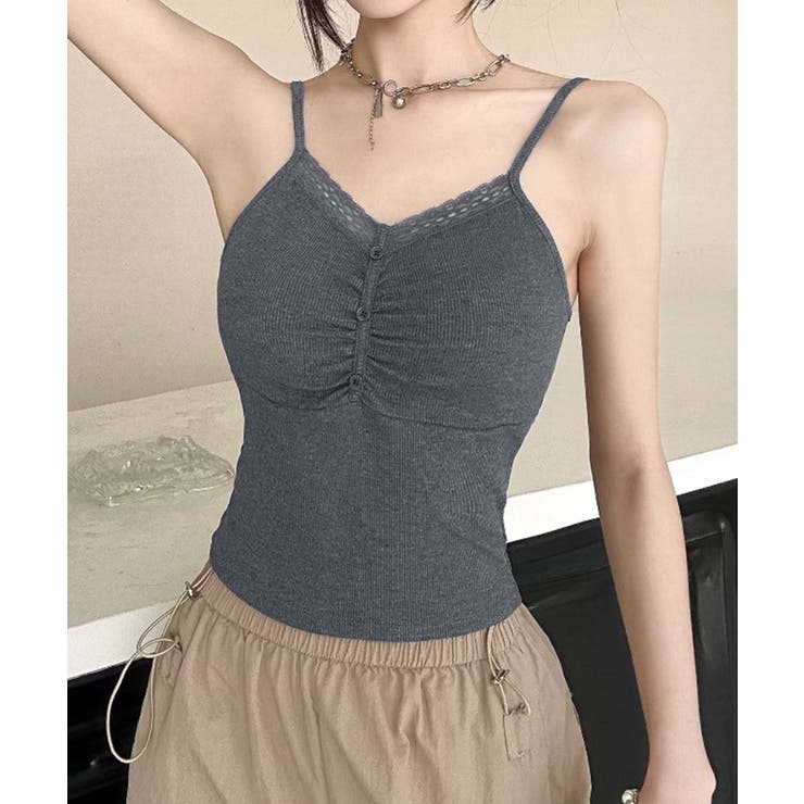 ギャザーデザインキャミソール | aimoha  | 詳細画像9 