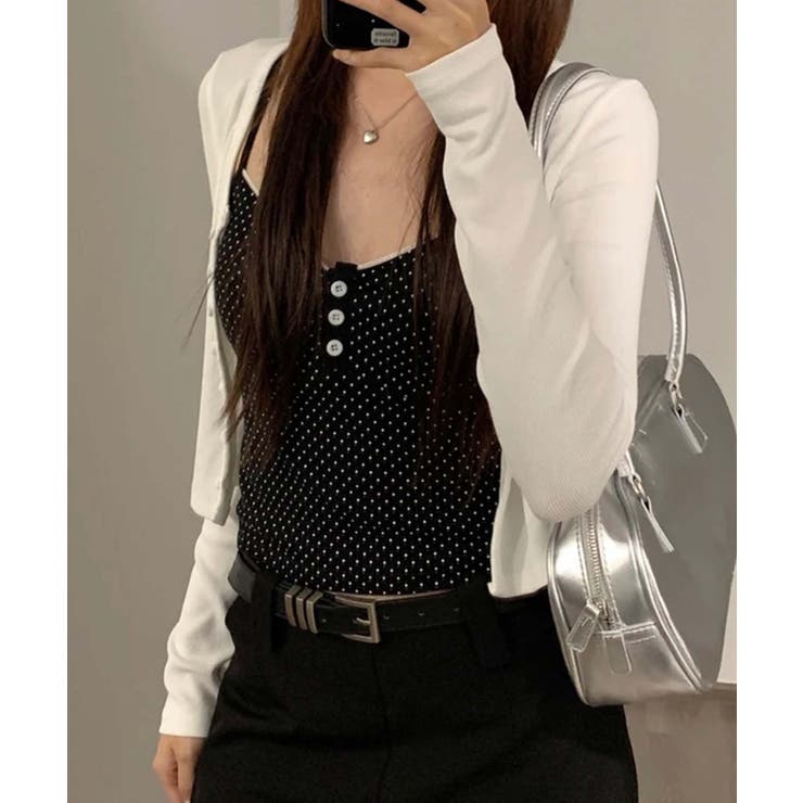 ドット柄ボタン付きキャミソール | aimoha  | 詳細画像9 