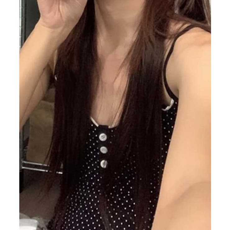 ドット柄ボタン付きキャミソール | aimoha  | 詳細画像12 