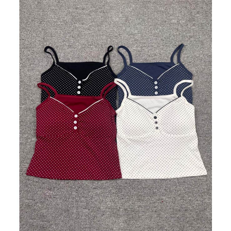 ドット柄ボタン付きキャミソール | aimoha  | 詳細画像5 