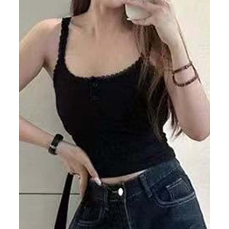 ストライプ＆レーストリムのキャミソール | aimoha  | 詳細画像12 