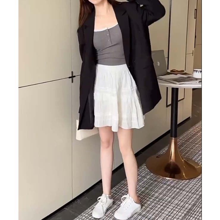 ストライプ＆レーストリムのキャミソール | aimoha  | 詳細画像18 