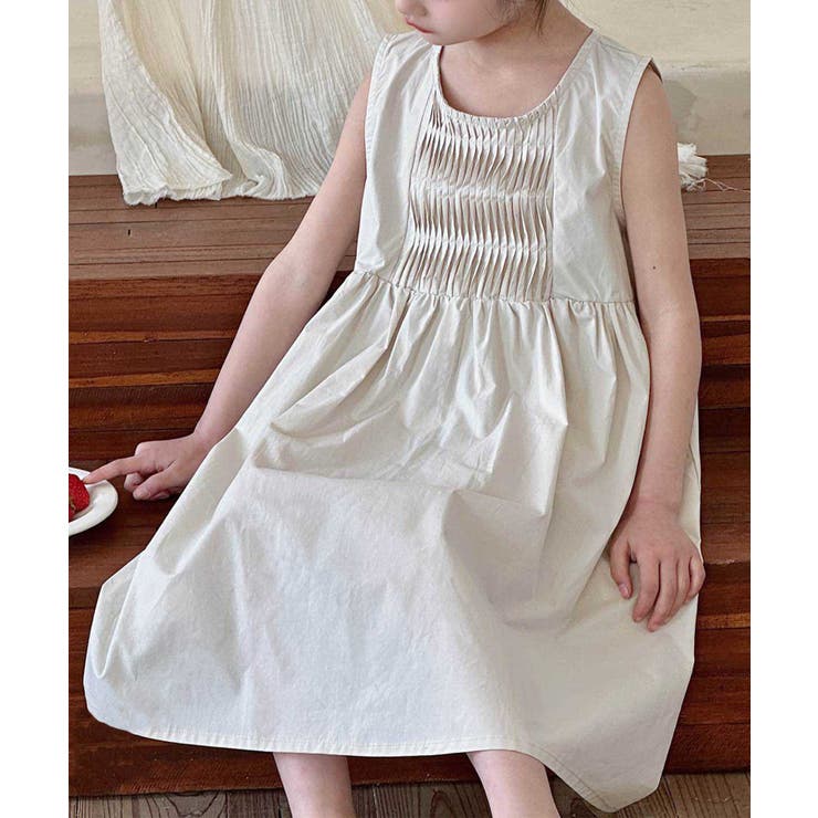 ライトベージュ | 【aimoha-KIDS-】ノースリーブワンピース | aimoha kids