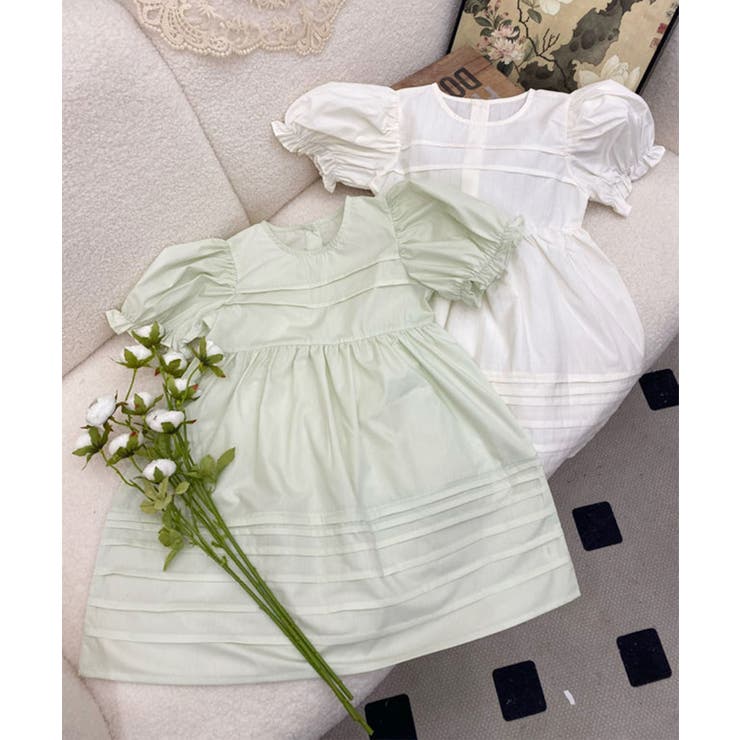 【aimoha-KIDS-】ボリュームスリーブワンピース | aimoha kids | 詳細画像1 