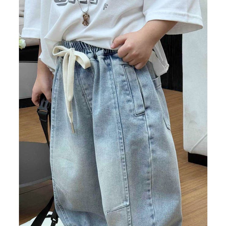 aimoha-KIDS-】デニムカーブパンツ[品番：XT000013511]｜aimoha