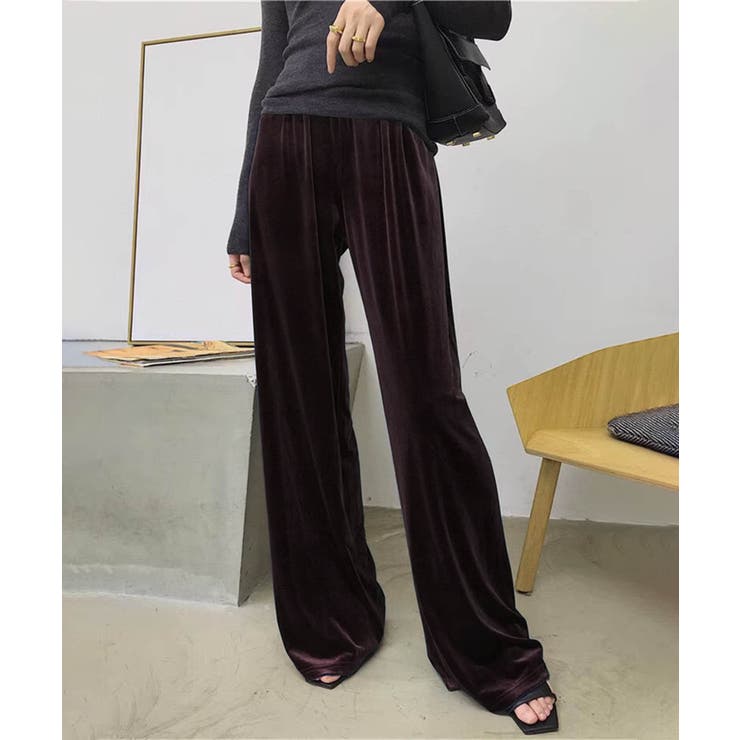 ブラウン | 【DECADE CLASSIC】ベルベットワイドパンツ | DECADECLASSIC