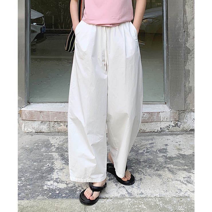 ホワイト | 【DECADE CLASSIC】コットンワイドストレートパンツ | DECADECLASSIC