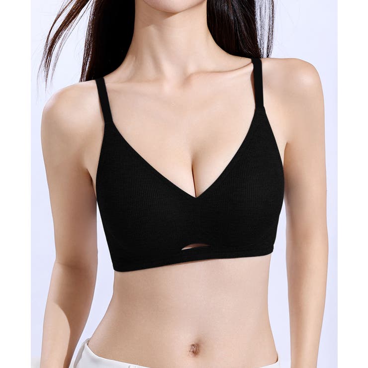 ブラック | ミニマルデザインカッティングブラ | aimoha 