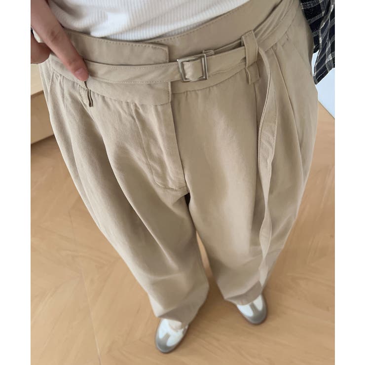 新品 ダーマコレクション 洗える ベルト付き ワイドパンツ 70